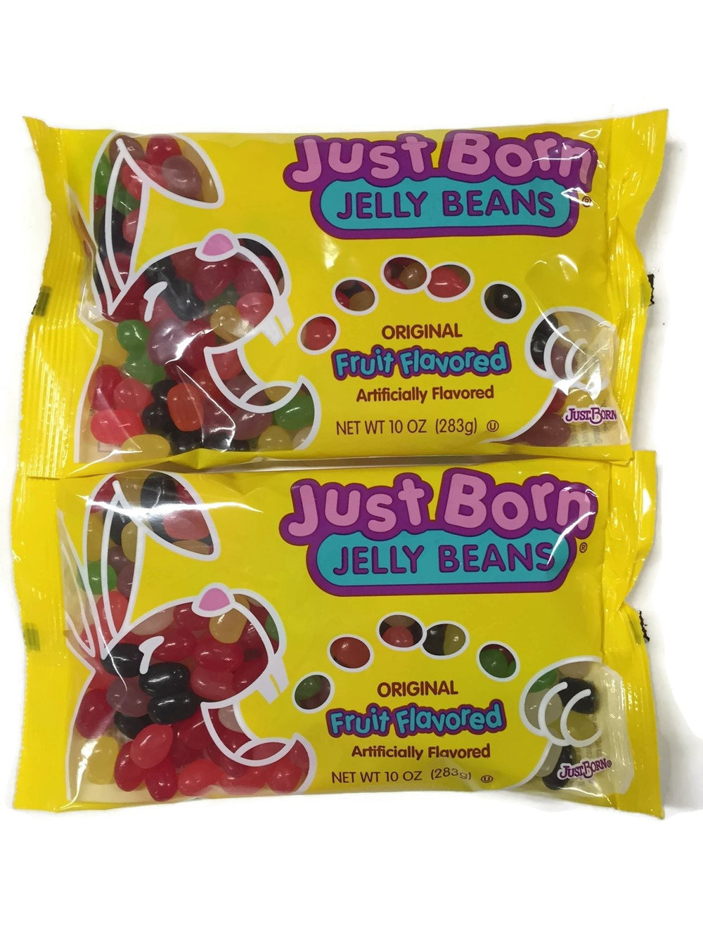 Just Born jelly beans original fruit flavor 2x10oz pack, ideal for party snacking.