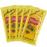 JUST-BUY Classic Yellow Mustard 7g packets for convenient single-serve portions in takeout.