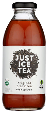Just Ice Tea Black Original Unsweetened bottle offers crisp, refreshing flavor on the go.