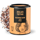 Just Spices Avocado Topping bottle highlighted for bold avocado flavor enhancement.