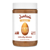 Justin's Almond Butter Classic Jar label highlights premium ingredients for everyday snacking.