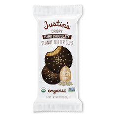 Gluten-free badge on Justin's cups supports gluten-free snack options.