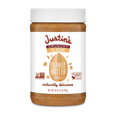 Justins Peanut Butter Classic Crnch jar - premium spread for toast and sandwiches.