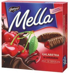 Jutrzenka MELLA chocolate-coated cherry jelly with a rich finish.