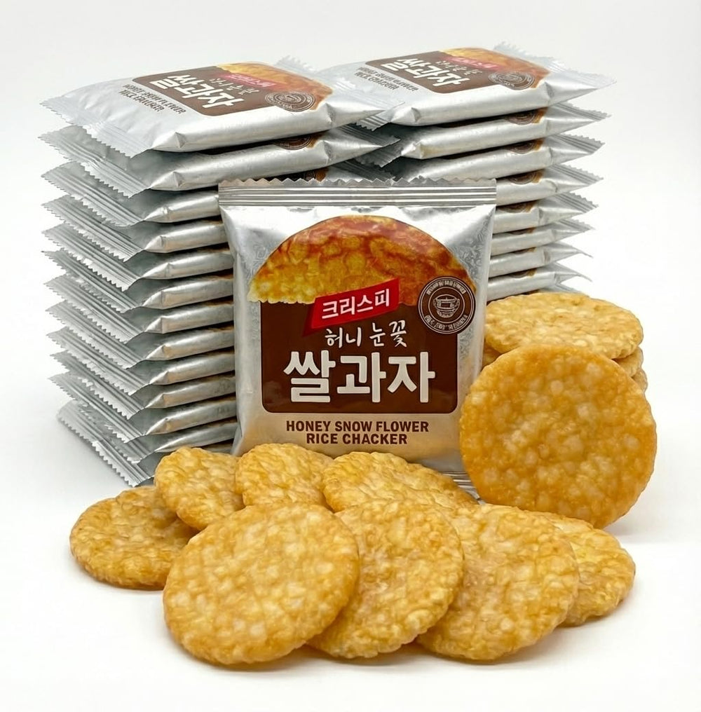 K-Herb baked seaweed sweet rice crackers packaging front for on-the-go freshness.