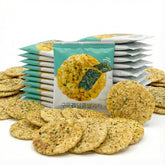 K-Herb baked seaweed crackers in packaging offer crisp, convenient on-the-go snacking.
