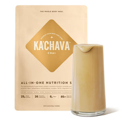 Ka’Chava chai bottle shows a plant-based meal option for busy days