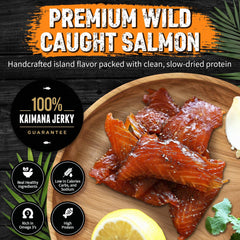 Kaimana Salmon Jerky desk-snack pouch close-up for office use