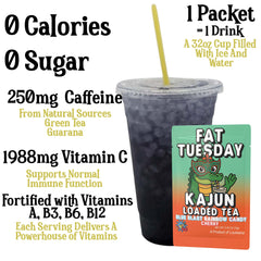 Kajun Loaded Tea Fat Tuesday cherry flavor powder for tangy refreshment with zero sugar