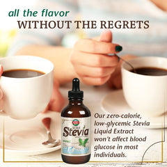 KAL Sure Stevia bottle beside coffee, keto-friendly sweetness.