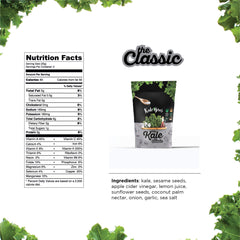 Kale Bros Classic Pack-6 snack plate with crunchy kale chips ready to enjoy.