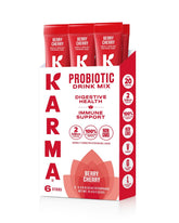 Karma Probiotic Hydration Berry Cherry packet ready to mix for gut balance