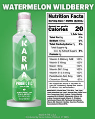 Karma Probiotic Water push cap technology bottle ensures potency until you drink