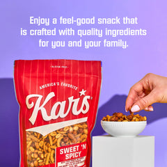 Kar's honey roasted peanuts offer warm caramelized sweetness