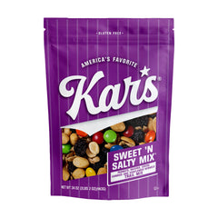 Kar’s Sweet N Salty Trail Mix front pouch for travel snacking