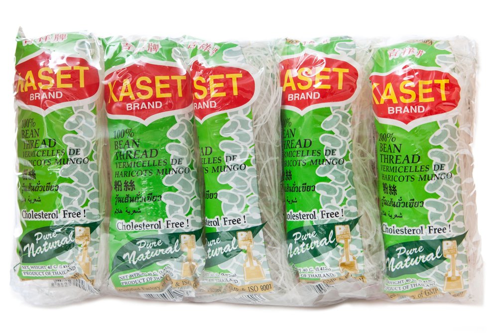 Kaset bean thread glass noodles 10-pack, versatile for soups and stir-fries.