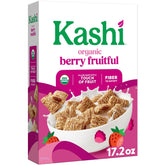 Kashi Berry Fruitful cereal in a bowl with berry flavor and fiber support