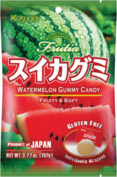 Kasugai Watermelon gummy 107g pack with juicy texture for a fruity snack