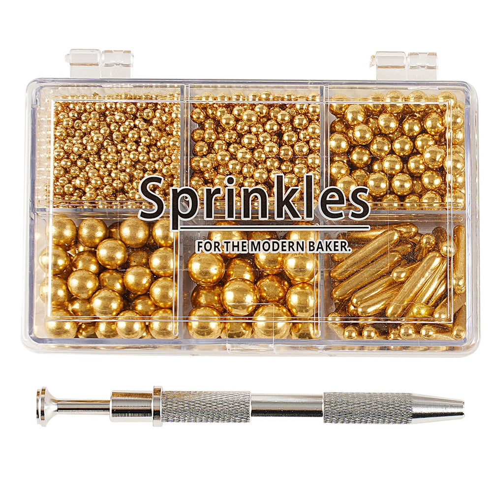 Kasvan Gold Mix Sprinkles box adds festive sparkle to cakes and desserts.
