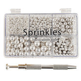 Kasvan silver mix sprinkles in a gift box adding crystal sparkle to cakes and desserts