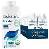 Kate Farms vanilla shake bottle highlighting high calorie plant-based nutrition