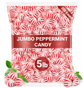 Katie's Kandy Korner jumbo peppermint candy balls packaging display for bulk gifting and party prep