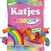 Katjes rainbow soft gummy unicorns as a colorful, fruity snack