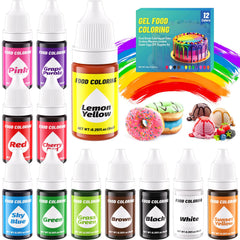 KATSPRO 12-color gel coloring red drops for vibrant cake icing and decorating