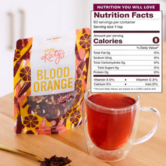 DRINK KATY'S hibiscus and rose hips blend creates bold floral citrus notes.