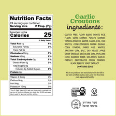 Katz Gluten Free Croutons Herb flavor adding savory crunch to soups and salads.