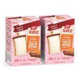 Katz Gluten Free Pumpkin Cheesecake Toaster Pastries package front, convenient two-pack for easy storage.