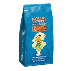 Kauai Coffee Arabica beans closeup highlighting bright aroma for crisp filter brews