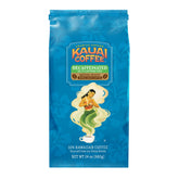 Kauai Coffee Koloa Estate whole bean 24oz bag delivers a smooth, non-bitter cup at home.