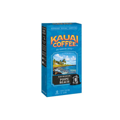 Kauai Coffee Poipu Beach espresso pod front package, highlighting premium dark roast.
