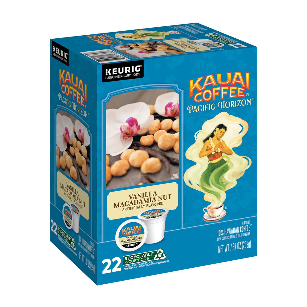 Kauai Coffee Vanilla Macadamia Nut K-Cups for a smooth, balanced morning
