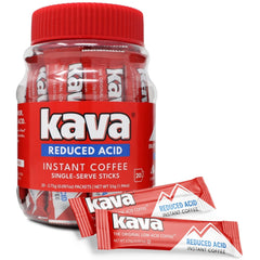 Kava low-acid instant coffee stick pack for on-the-go energy.