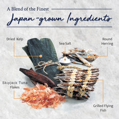 Dried kelp and fish blend in Kayanoya Dashi for rich broth