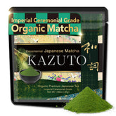 Kazuto Imperial Matcha packaging shows premium presentation for gifting and daily rituals.