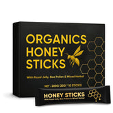 KBKTWOLT Organics Honey Sticks pack-front for convenient daily energy
