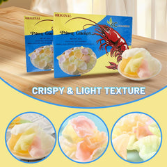 Shrimp chips close-up captures airy crunch and savory aroma.