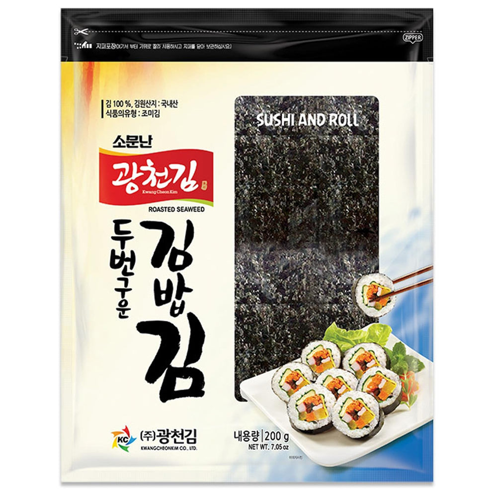 KC KWANGCHEONKIM yaki sushi nori full sheet for easy rolling and crisp bite.