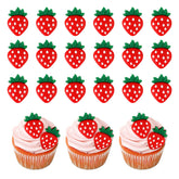 Keaziu strawberry cupcake toppers close-up for festive desserts