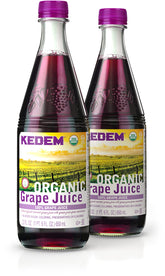 Kedem Organic Grape Juice 22 oz 2-pack front view, refreshing and sugar-free option for families