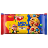 Keebler Chips Deluxe cookies with M&M's pack close-up, ideal for sharing at gatherings.