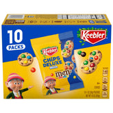 Keebler Chips Deluxe Minis with M&M’s in a resealable bag for easy snacking.
