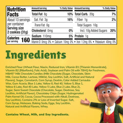 Keebler Chips Deluxe cookies with M&M's bite, a tasty snack for school lunches.