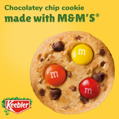 Keebler Chips Deluxe cookies with M&M's, chocolate chip treat ready for milk pairing.