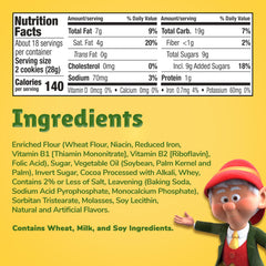 Close-up of Keebler Fudge Stripes showing the chocolate stripes on a crisp cookie