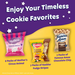 Keebler Fudge Stripes pouch with rich chocolate stripes.