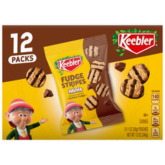 Keebler On-The-Go Fudge Stripes bag front, ideal for quick school or office snacking.